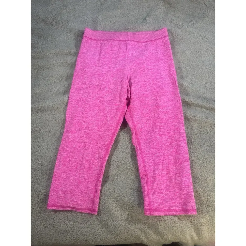 Alo Yoga Women's Size S High Waist Alosoft Iconic 90’s Capri Heather Neon Pink